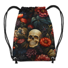 GYM BAG - FLOWERS AND SKULL - small