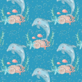 DOLPHINS pat. 3 (MAGICAL OCEAN) / blue