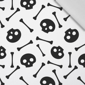 HALLOWEEN SKULLS & BONES / white - Cotton woven fabric