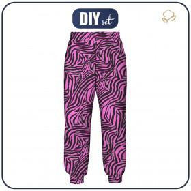 WOMEN'S JOGGERS "NOEMI" (L) - NEON ZEBRA PAT. 1 - sewing set 