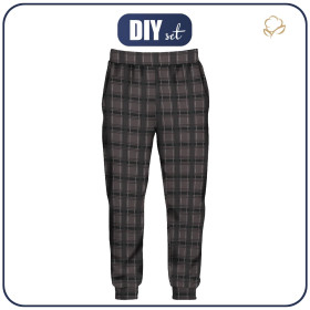 MEN'S JOGGERS (GREG) - CHECK / brown - sewing set