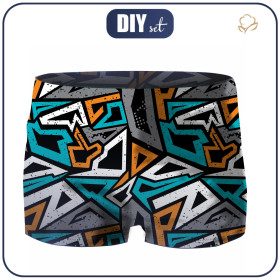 Boy's swim trunks - GRAFFITI - sewing set