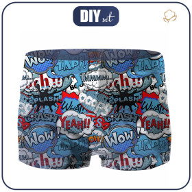 Boy's swim trunks - COMIC BOOK (blue - red) 134-140