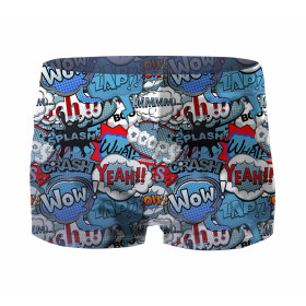 Boy's swim trunks - COMIC BOOK (blue - red) - sewing set