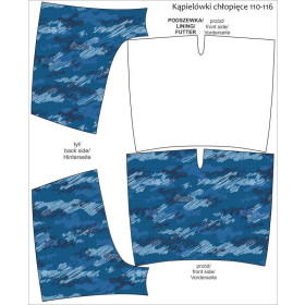 Boy's swim trunks - CAMOUFLAGE - scribble / classic blue 146-152