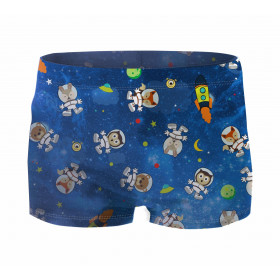 Boy's swim trunks - ANIMALS IN SPACE pat. 2 - sewing set