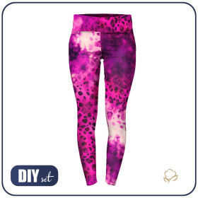 SPORTS LEGGINGS - PINK LEOPARD - sewing set