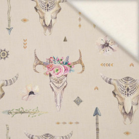 INDIAN / skulls - Linen with viscose