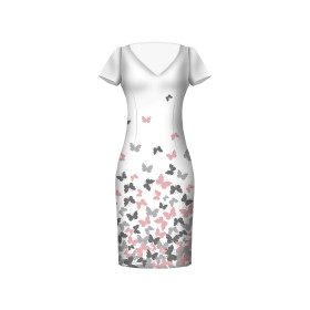 BUTTERFLIES PINK - dress panel single jersey