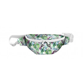 HIP BAG - MINI LEAVES AND INSECTS PAT. 2 (TROPICAL NATURE) / white / Choice of sizes