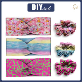 HEADBAND AND HAIR ELASTIC 3KPL - PATTERN 4 - sewing set