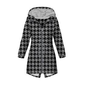 WOMEN'S PARKA (ANNA) - BLACK HOUNDSTOOTH (big) / grey - softshell