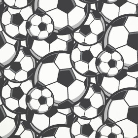 140cm FOOTBALLS / B-00 white - single jersey TE210