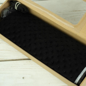 YOGI pencil case - BLACK / dotted velour