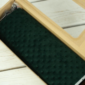 YOGI pencil case - BOTTLED GREEN / dotted velour
