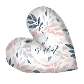 DECORATIVE PILLOW HEART - Die beste Oma der Welt / PASTEL LEAVES