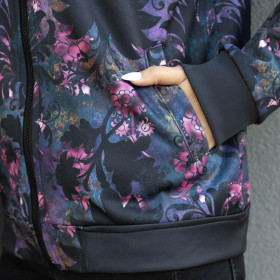 WOMEN’S BOMBER JACKET (KAMA) - FLOWERS AND LEAVES - sewing set