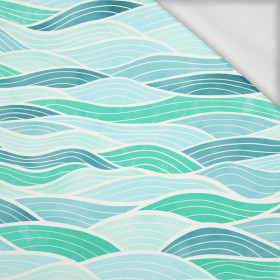 WAVES No. 2 / light blue - looped knit fabric