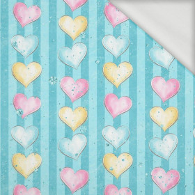 PASTEL HEARTS (WONDERLAND) - looped knit fabric