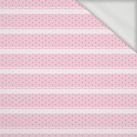 STRIPES ON DOTS  pat. 2 (PUMPKIN GARDEN) - looped knit fabric