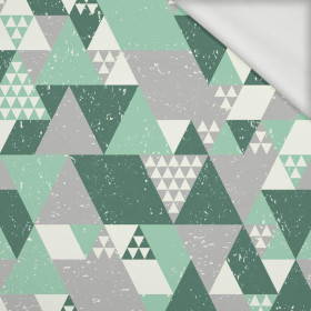 TRIANGLES / green - looped knit 