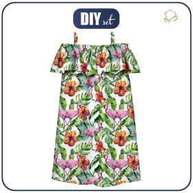 Bardot neckline dress (LILI) - TROPICAL NATURE - sewing set