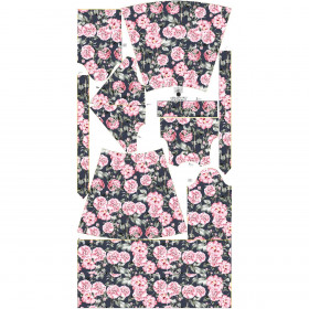 WRAP FLOUNCED DRESS (ABELLA) - PINK PEONIES pat. 2 - sewing set