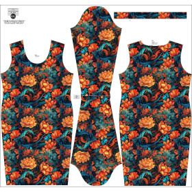 PENCIL DRESS (ALISA) - VINTAGE CHINESE FLOWERS pat. 2 - sewing set