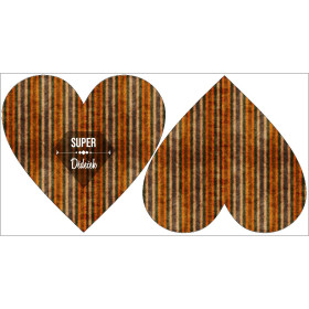 DECORATIVE PILLOW HEART - Super Dědeček / AUTUMN STRIPES