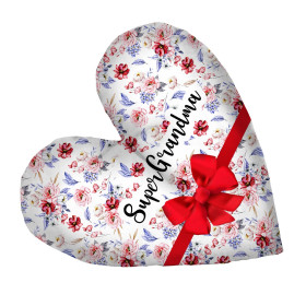 DECORATIVE PILLOW HEART - Super Grandma / WATERCOLOR BOUQUET 