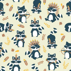 RACCOONS vol.2 / beige - Waterproof woven fabric