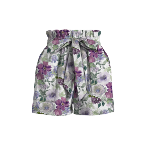 PAPERBAG SHORTS - WATER-COLOR FLOWERS pat. 3 - sewing set