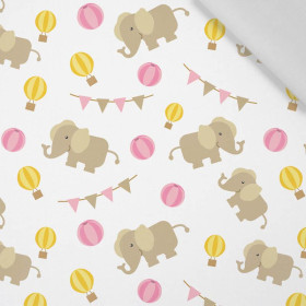 50cm LITTLE ELEPHANTS (ANIMAL GARDEN) - Cotton woven fabric