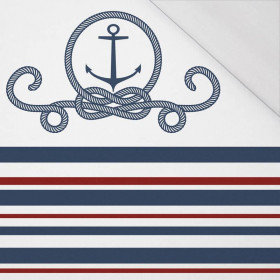 ANCHOR / stripes (marine) - SINGLE JERSEY PANEL 
