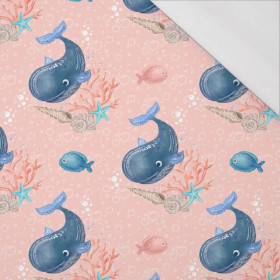 WHALES / bubbles (MAGICAL OCEAN) / pink - single jersey with elastane 