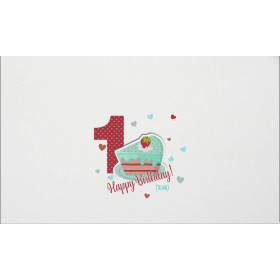 1ST BIRTHDAY / BIRTHDAY CAKE - panel Waterproof woven fabric