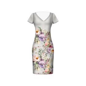 VINTAGE FLOWERS - dress panel Linen 100%