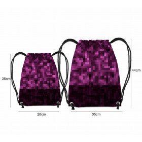 GYM BAG - PIXELS pat. 2 / purple - sewing set