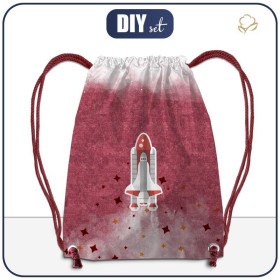 GYM BAG - SPACESHIP (SPACE EXPEDITION) / ACID WASH MAROON - sewing set