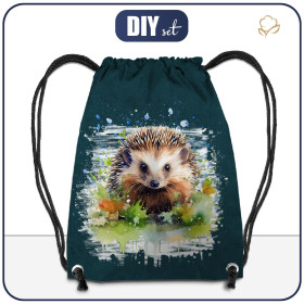 GYM BAG - WATERCOLOR HEDGEHOG - sewing set