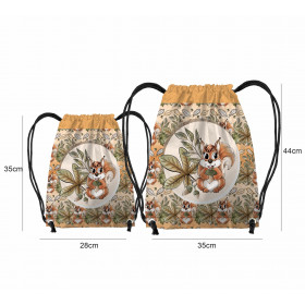 GYM BAG - SQUIRRELS AND LEAVES pat. 2 (AUTUMN IN THE FOREST) - sewing set