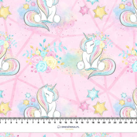 UNICORNS AND FLOWERS pat. 2 (WONDERLAND) - Cotton woven fabric