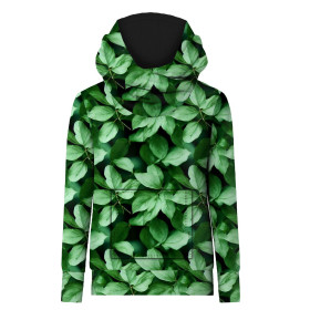 HYDROPHOBIC HOODIE UNISEX - GREEN LEAVES - sewing set