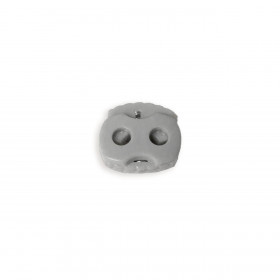 Stopper Toggles with two holes 18mm -  grey