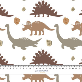 BROWN DINOSAURS PAT. 1 - looped knit fabric