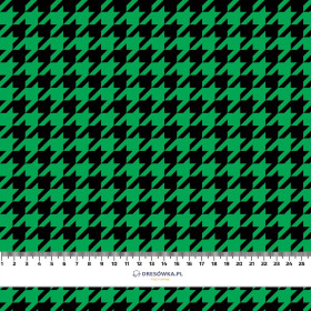 BLACK HOUNDSTOOTH / green - looped knit fabric