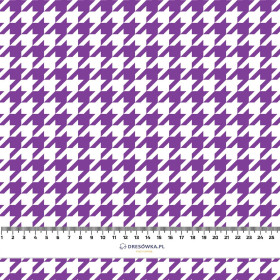 PURPLE HOUNDSTOOTH / WHITE - Waterproof woven fabric