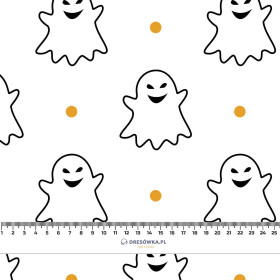 HALLOWEEN CONTOUR GHOSTS / white - Waterproof woven fabric