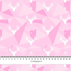 DEERS (adventure) / pink - Cotton woven fabric
