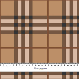 CHECK PAT. 13 / coffee - Cotton woven fabric